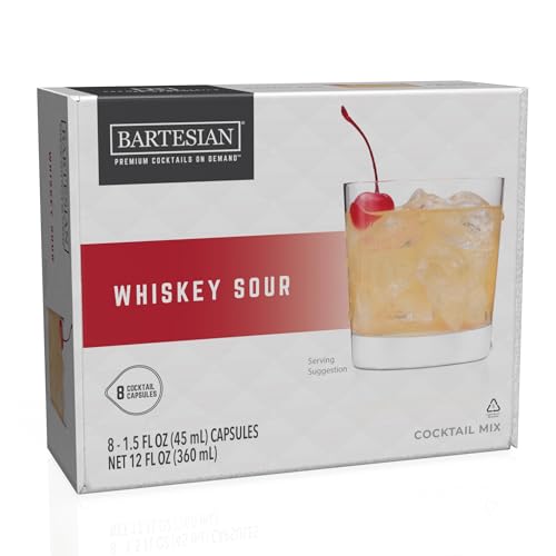 Bartesian Whiskey Sour Cocktail Mix - Cocktail Mixer Zutaten für Whiskey Cocktail - Getränke Pods für Bartesian Cocktail Maschine - Alkoholfreie Mixer zum Mischen mit Spirituosen - Set mit 8 Kapseln von Bartesian