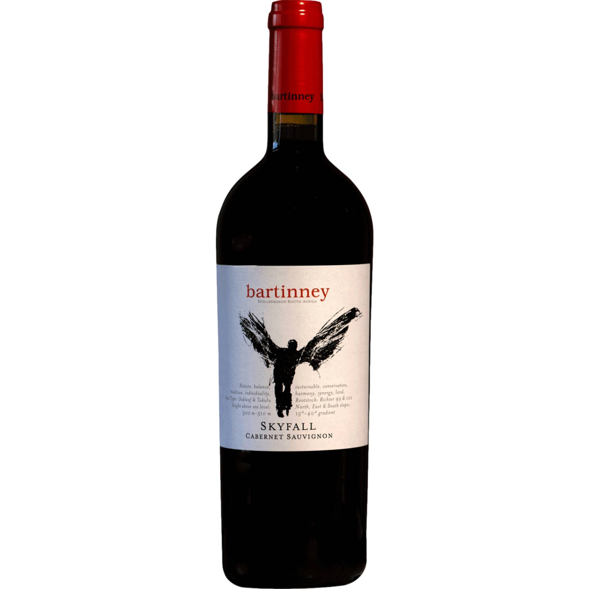 Bartinney Skyfall Cabernet Sauvignon, WO Stellenbosch, Western Cape, 2019, Rotwein von Bartinney Wine Estate, Helshoogte Way, Stellenbosch 7600 Südafrika / CAPREO GmbH- Gildeweg 10- 46562 Voerde- Deutschland