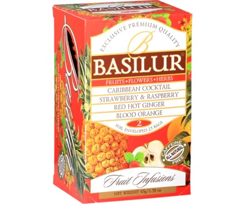 BASILUR Fruit Infusions Assorted Vol. II. schwarzer & grüner Tee 20x1,8g von Basilur