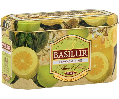 BASILUR Magic Fruits Lemon & Lime schwarzer Tee 20x2g von Basilur