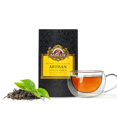 Basilur-Exklusiver schwarzer Ceylon-Tee aus der Hochlandregion Nuwara Eliya ARTISAN - CEYLON NOBILIS Blatt - 50 g von Basilur