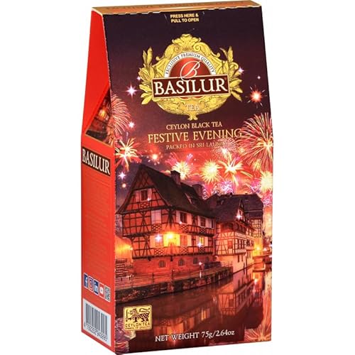 Basilur-FESTIVE EVENING Kegel - 75 g Schwarzer Ceylon-Blättertee von Basilur