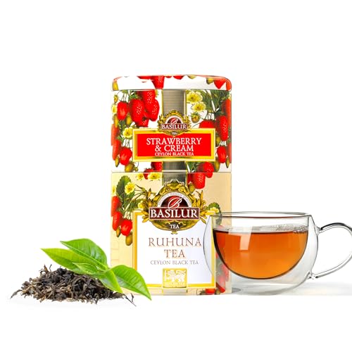 Basilur Fruits & Flowers Strawberry/Ruhuna Black Tea 6er Pack (100 g) im Caddy von Basilur