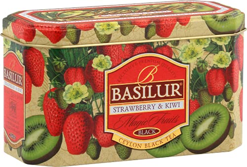 Basilur Magic Strawberry & Kiwi Schwarzer Tee Dose 20x2 g von Basilur