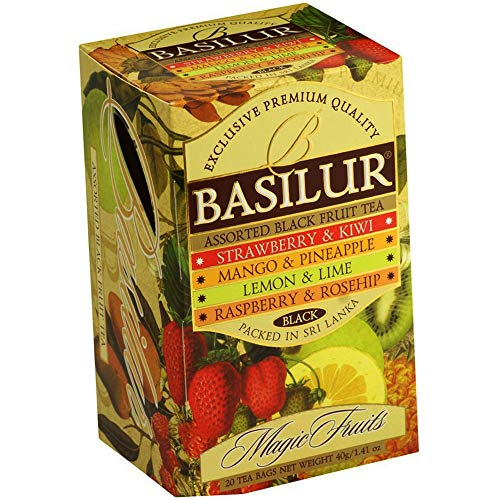 Basilur Tee Set Magic Fruits 5 Teesorten 2er Pack (2 x 25 Teebeutel) Schwarztee Früchtetee von Basilur