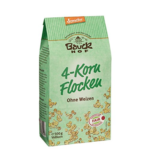 Bauckhof Bio 4-Korn Flocken ohne Weizen Demeter (1 x 500 gr) von Bauckhof