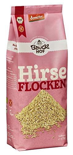 Bauckhof Bio Hirseflocken Vollkorn glutenfrei Demeter (1 x 475 gr) von Bauckhof