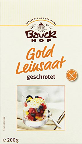 Bauckhof Gold-Leinsaat geschrotet glutenfrei, 6er Pack (6 x 200 g) - Bio von Bauckhof