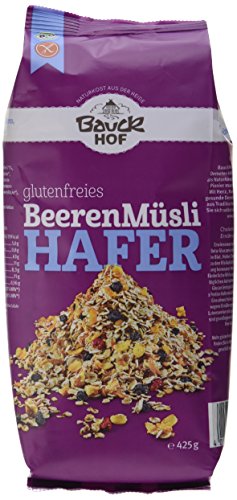 Bauckhof Hafermüsli Beeren glutenfrei, 4er Pack (4 x 425 g) - Bio von Bauckhof