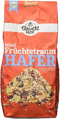 Bauckhof Hafermüsli Früchtetraum Demeter, 4er Pack (4 x 425 g) von Bauckhof