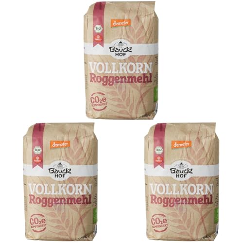 Bauckhof Roggenmehl Vollkorn Demeter, 1000 g (Packung mit 3) von Bauckhof