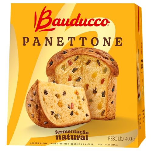 Kuchenspezialität mit kandierten Früchten, aus Brasilien, Pack 400g - Panettone Tradicional Bauducco 400g von Bauducco