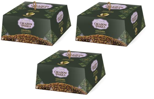 3x Bauli Colomba Creazioni di Pasqua Pistacchio Typisches Dessert der Ostertradition Osterkuchen mit Pistaziencreme,umhüllt von Dunkler Schokolade 750g von Bauli