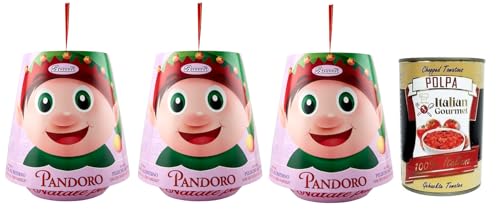 3x Bauli Pandoro Mascherato,Weihnachtskuchen mit Puderzucker,Entdecken Sie den Plüsch im Inneren,500g + Italian Gourmet Polpa di Pomodoro 400g Dose von Bauli