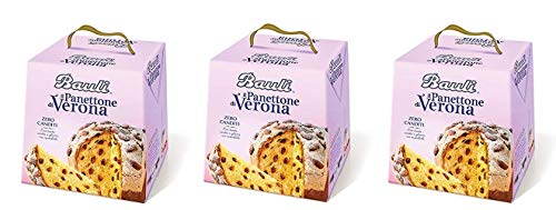 3x Bauli Panettone di Verona ohne kandierte Früchte mit Rosinen und Mandeln 1kg von Bauli