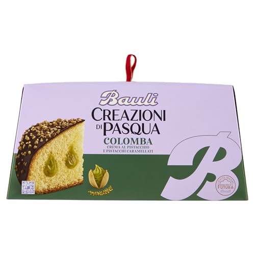 Bauli Colomba Creazioni di Pasqua Pistacchio Typisches Dessert der Ostertradition Osterkuchen mit Pistaziencreme,umhüllt von Dunkler Schokolade 750g von Bauli