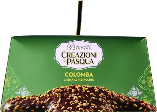 Bauli Colomba Creazioni di Pasqua Pistacchio Typisches Dessert der Ostertradition Osterkuchen mit Pistaziencreme,umhüllt von Dunkler Schokolade 750g von Bauli