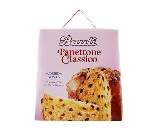 Bauli Il Panettone Classico Weihnachtskuchen Backprodukt mit Rosinen und Kandierten Früchten 700g von Bauli