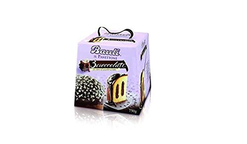 Bauli Panettone 3 Cioccolati mit Milchschokolade Creme 750g Italienisches Backprodukt Kuchen mit Schokolade bedeckt ohne Rosinen und ohne kandierte Früchte Weihnachtstradition von Bauli