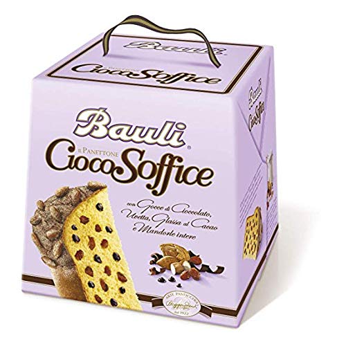 Bauli Panettone CiocoSoffice mit schokoladentropfen rosine geröstete Mandeln 750g von Bauli