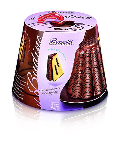 Bauli Panettone il Budino mit Schokolade, italienischer Hefekuchen für Weihnachten, Weihnachtskuchen, Gebäck, 750g von Bauli