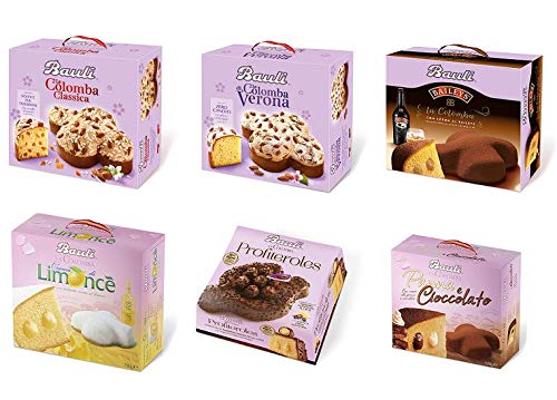 TESTPAKET Bauli La Colomba Profiteroles - Panna Cioccolato - Classica - Verona - Baileys - Limoncè Ostern kuchen ( 2 x 1Kg ) ( 4 x 750g ) Oster-taube der italienischen Tradition von Bauli