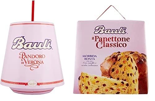 Testpaket Bauli Il Pandoro + Panettone weich pandoro mit Puderzucker 2x 700g von Bauli