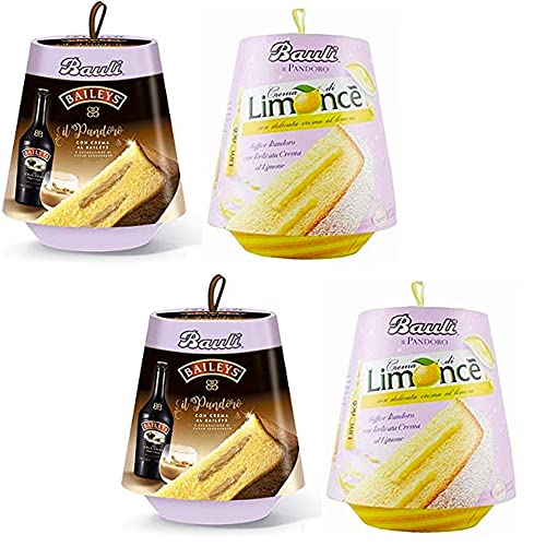 Testpaket Bauli Pandoro Limoncè mit Zitronencreme & Baileys mit Sahne Baileys 4 x 750g von Bauli