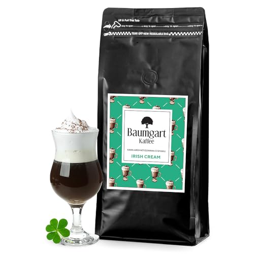 Baumgart Kaffee Aromatisiert Irish Cream Kaffee Gemahlen - Röstkaffee 100% Arabica aus Brasilien, Frisch Geröstet, Natürliche Irish Cream Aromen - 1000g gemahlen coffee aus der eigenen Kaffeerösterei von Baumgart Kaffee