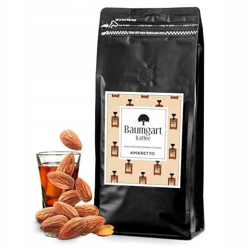 Baumgart Kaffee Aromatisiert Amaretto Kaffee Gemahlen - Röstkaffee 100% Arabica aus Brasilien, Frisch Geröstet, Natürliche Amaretto Aromen - 1000g frisch gemahlen coffee aus der eigenen Kaffeerösterei von Baumgart Kaffee