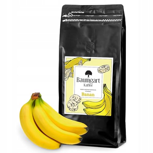 Baumgart Kaffee Aromatisiert Banane Kaffee Gemahlen - Röstkaffee 100% Arabica aus Brasilien, Frisch Geröstet, Natürliche Bananen Aromen - 1000g frisch gemahlen coffee aus der eigenen Kaffeerösterei von Baumgart Kaffee