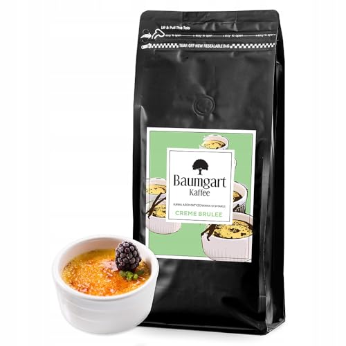 Baumgart Kaffee Aromatisiert Creme Brûlée Kaffee Gemahlen - Röstkaffee 100% Arabica aus Brasilien, Frisch Geröstet, Natürliche Creme Brûlée Aromen -1000g gemahlen coffee aus der eigenen Kaffeerösterei von Baumgart Kaffee