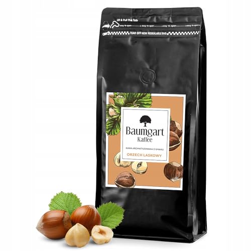 Baumgart Kaffee Aromatisiert Haselnuss Kaffee Gemahlen - Röstkaffee 100% Arabica aus Brasilien, Frisch Geröstet, Natürliche Nüsse Aromen - 1000g frisch gemahlen coffee aus der eigenen Kaffeerösterei von Baumgart Kaffee