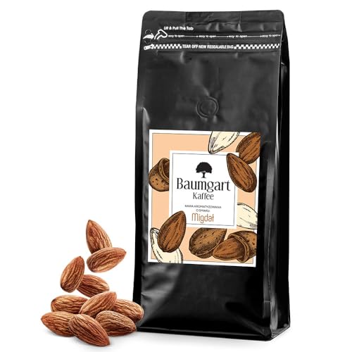 Baumgart Kaffee Aromatisiert Mandel Kaffee Gemahlen - Röstkaffee 100% Arabica aus Brasilien, Frisch Geröstet, Natürliche Mandel Aromen - 1000g frisch gemahlen coffee aus der eigenen Kaffeerösterei von Baumgart Kaffee