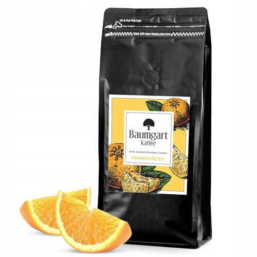 Baumgart Kaffee Aromatisiert Orangen Kaffee Gemahlen - Röstkaffee 100% Arabica aus Brasilien, Frisch Geröstet, Natürliche Orange Aromen - 1000g frisch gemahlen coffee aus der eigenen Kaffeerösterei von Baumgart Kaffee