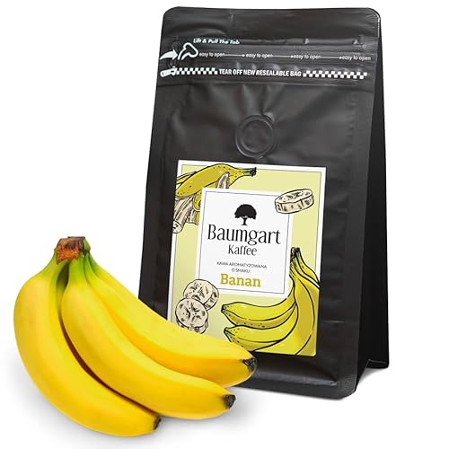 Baumgart Kaffee Aromatisiert Bananen Kaffee Gemahlen - Röstkaffee 100% Arabica aus Brasilien, Frisch Geröstet, Natürliche Bananen Aromen - 200g frisch gemahlen coffee aus der eigenen Kaffeerösterei von Baumgart Kaffee