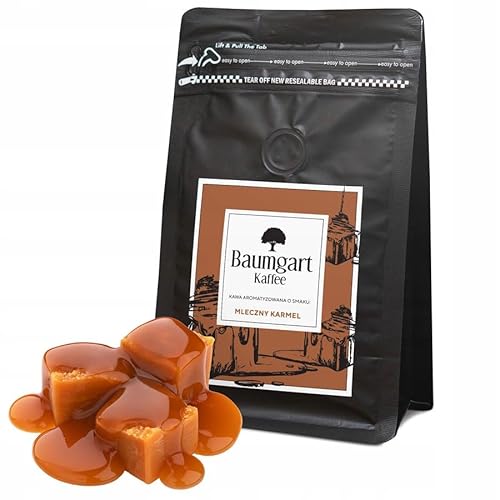 Baumgart Kaffee Aromatisiert Karamell Kaffee Gemahlen - Röstkaffee 100% Arabica aus Brasilien, Frisch Geröstet, Natürliche Caramel Aromen - 200g frisch gemahlen coffee aus der eigenen Kaffeerösterei von Baumgart Kaffee