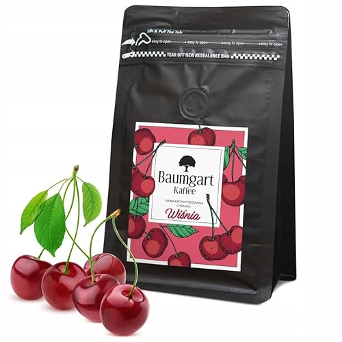 Baumgart Kaffee Aromatisiert Kirsche Kaffee Gemahlen - Röstkaffee 100% Arabica aus Brasilien, Frisch Geröstet, Natürliche Kirschen Aromen - 200g frisch gemahlen coffee aus der eigenen Kaffeerösterei von Baumgart Kaffee