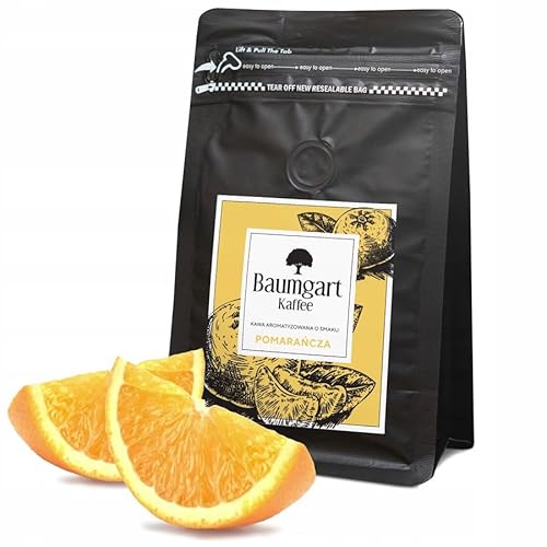 Baumgart Kaffee Aromatisiert Orange Kaffee Gemahlen - Röstkaffee 100% Arabica aus Brasilien, Frisch Geröstet, Natürliche Orangen Aromen - 200g frisch gemahlen coffee aus der eigenen Kaffeerösterei von Baumgart Kaffee