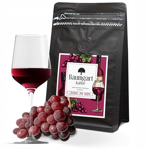 Baumgart Kaffee Aromatisiert Rotwein Kaffee Gemahlen - Röstkaffee 100% Arabica aus Brasilien, Frisch Geröstet, Natürliche Rotwein Aromen - 200g frisch gemahlen coffee aus der eigenen Kaffeerösterei von Baumgart Kaffee