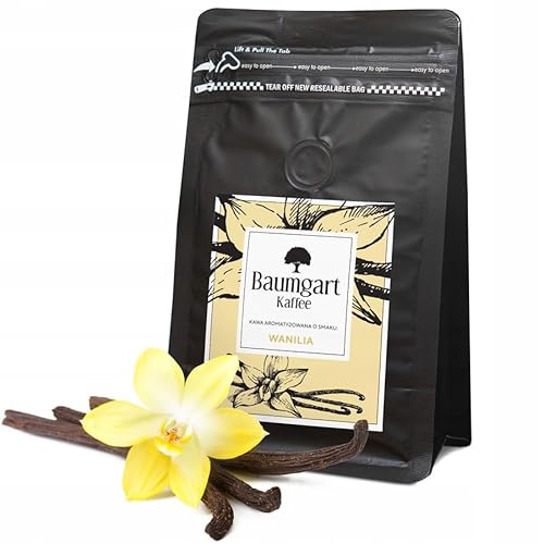 Baumgart Kaffee Aromatisiert Vanille Kaffee Gemahlen - Röstkaffee 100% Arabica aus Brasilien, Frisch Geröstet, Natürliche Vanille Aromen - 200g frisch gemahlen coffee aus der eigenen Kaffeerösterei von Baumgart Kaffee