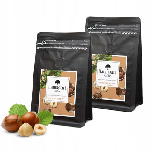 Baumgart Kaffee 2er Set Aromatisiert Haselnuss Kaffee Gemahlen - Röstkaffee 100% Arabica aus Brasilien, Frisch Geröstet, Natürliche Nüsse Aromen - 2x 200g frisch coffee aus der eigenen Kaffeerösterei von Baumgart