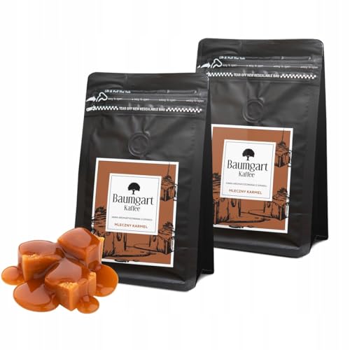 Baumgart Kaffee 2er Set Aromatisiert Karamell Kaffee Gemahlen - Röstkaffee 100% Arabica aus Brasilien, Frisch Geröstet, Natürliche Caramel Aromen - 2x 200g frisch coffee aus der eigenen Kaffeerösterei von Baumgart