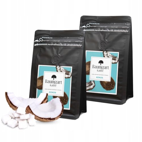 Baumgart Kaffee 2er Set Aromatisiert Kokosnuss Kaffee Gemahlen - Röstkaffee 100% Arabica Brasilien, Frisch Geröstet, Natürliche Kokos Aromen - 2x 200g frisch coffee aus der eigenen Kaffeerösterei von Baumgart