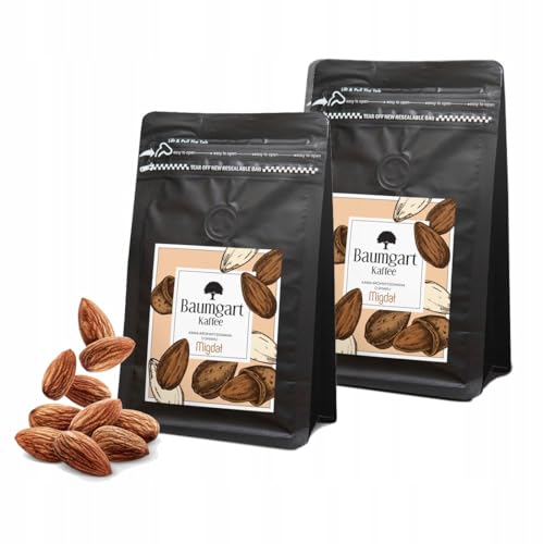 Baumgart Kaffee 2er Set Aromatisiert Mandel Kaffee Gemahlen - Röstkaffee 100% Arabica aus Brasilien, Frisch Geröstet, Natürliche Mandel Aromen - 2x 200g frisch coffee aus der eigenen Kaffeerösterei von Baumgart