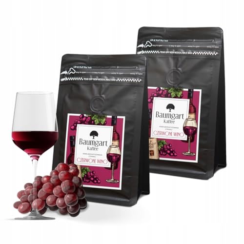 Baumgart Kaffee 2er Set Aromatisiert Rotwein Kaffee Gemahlen - Röstkaffee 100% Arabica aus Brasilien, Frisch Geröstet, Natürliche Rotwein Aromen - 2x 200g frisch coffee aus der eigenen Kaffeerösterei von Baumgart