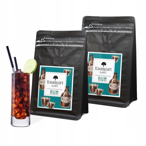 Baumgart Kaffee 2er Set Aromatisiert Rum Kaffee Gemahlen - Röstkaffee 100% Arabica aus Brasilien, Frisch Geröstet, Natürliche Rum Aromen - 2x 200g frisch coffee aus der eigenen Kaffeerösterei von Baumgart