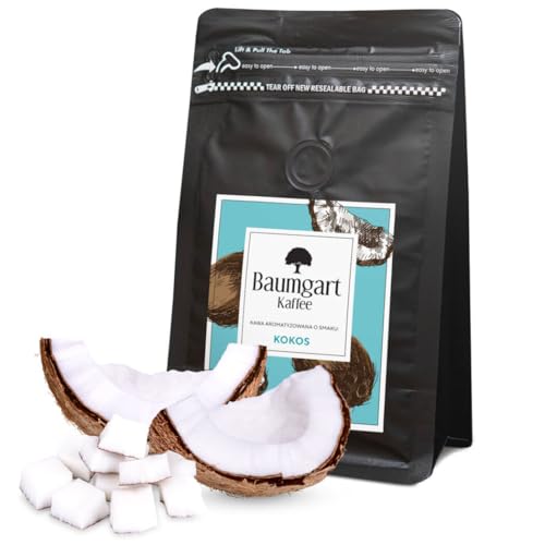 Baumgart Kaffee Aromatisiert Kokosnuss Kaffee Gemahlen - Röstkaffee 100% Arabica aus Brasilien, Frisch Geröstet, Natürliche Kokosnuss Aromen -200g frisch gemahlen coffee aus der eigenen Kaffeerösterei von Baumgart