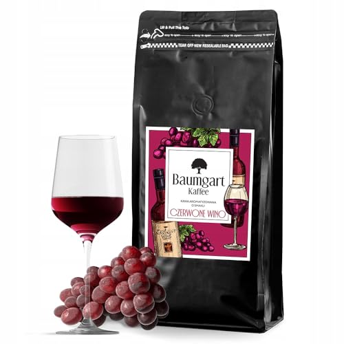 Baumgart Kaffee Aromatisiert Rotwein Kaffee Gemahlen 1kg - Röstkaffee 100% Arabica aus Brasilien, Frisch Geröstet, Natürliche Aromen - 1000g frisch gemahlen coffee aus der eigenen Kaffeerösterei von Baumgart