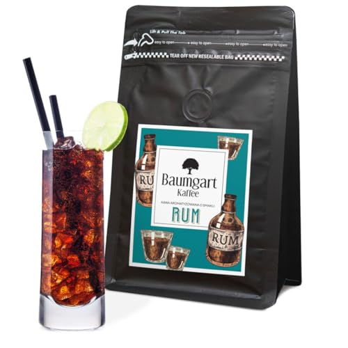 Baumgart Kaffee Aromatisiert Rum Kaffee Gemahlen - Röstkaffee 100% Arabica aus Brasilien, Frisch Geröstet, Natürliche Rum Aromen - 200g frisch gemahlen coffee aus der eigenen Kaffeerösterei von Baumgart